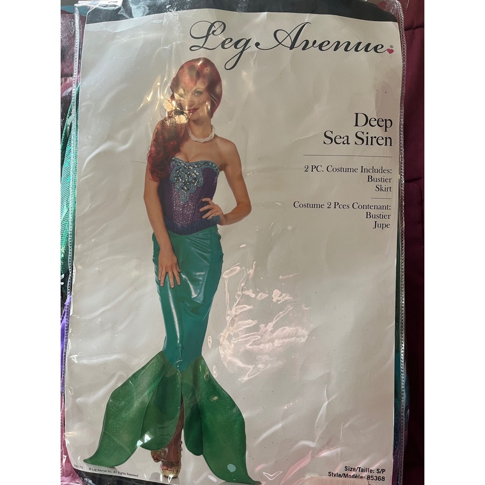 Leg Avenue Deep Sea Siren Mermaid Costume 85368 Purple Teal Small S/P 2pc Set